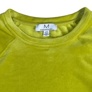 MAGASCHONI Velour Crew Neck Sweatshirt Lime Green‎ Size L G